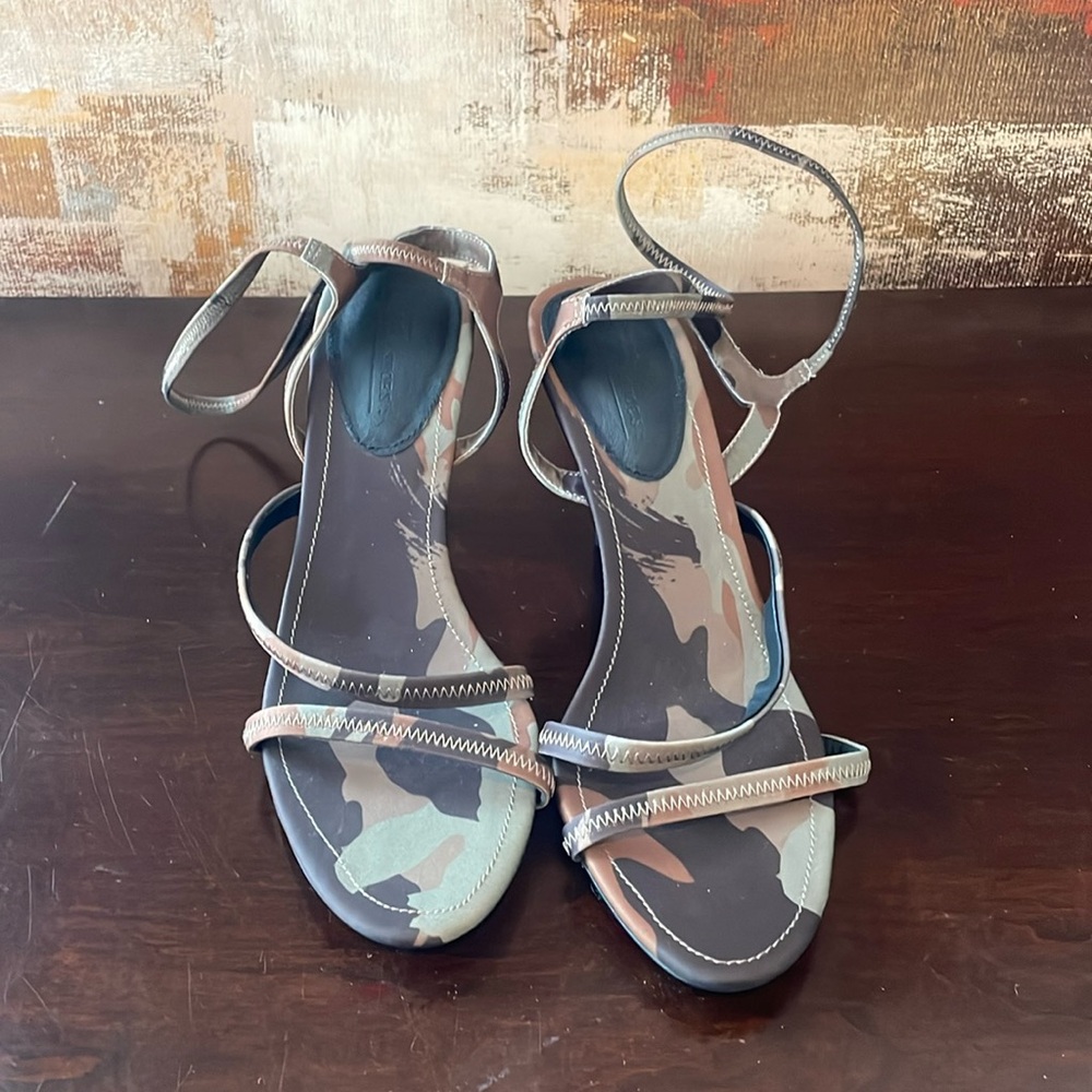 Camo strappy heels